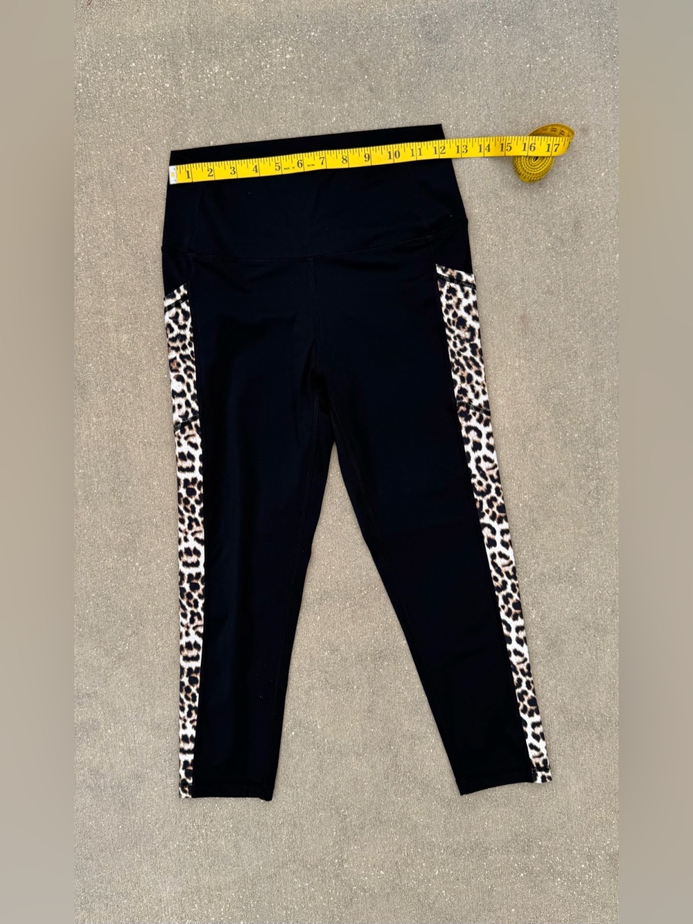 ZYIA Black Leopard Print NWOT High Waist Luxe Pocket Legging Youth 8 Women’s XXS - Picture 6 of 10